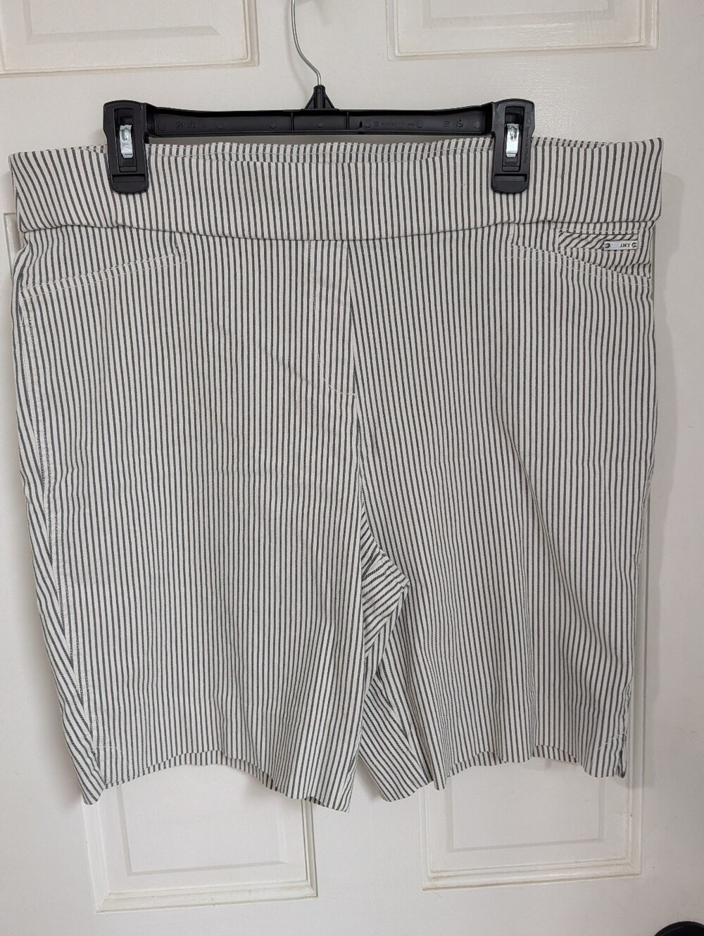 Jones New York Black and White Pinstripe Bermuda Shorts